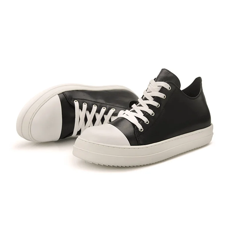 Euro Mens Genuine Leather Casual Shoes Thicken Platform Creeper Lace Up Top Brand Man Footwear Fashion Hip Hop Sapato Masculino | Обувь