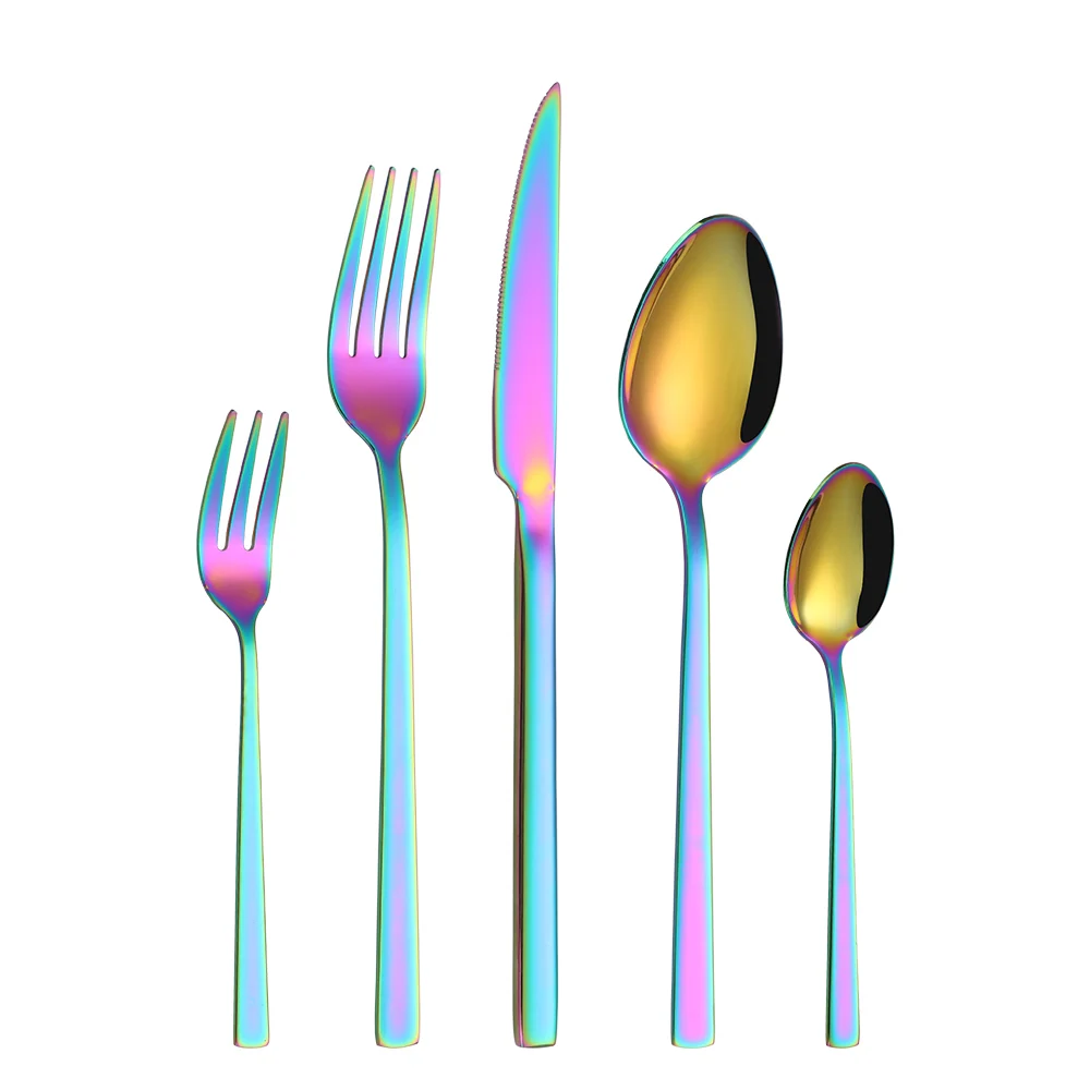Набор столовых приборов из нержавеющей стали Rainbow 5 шт. | Дом и сад