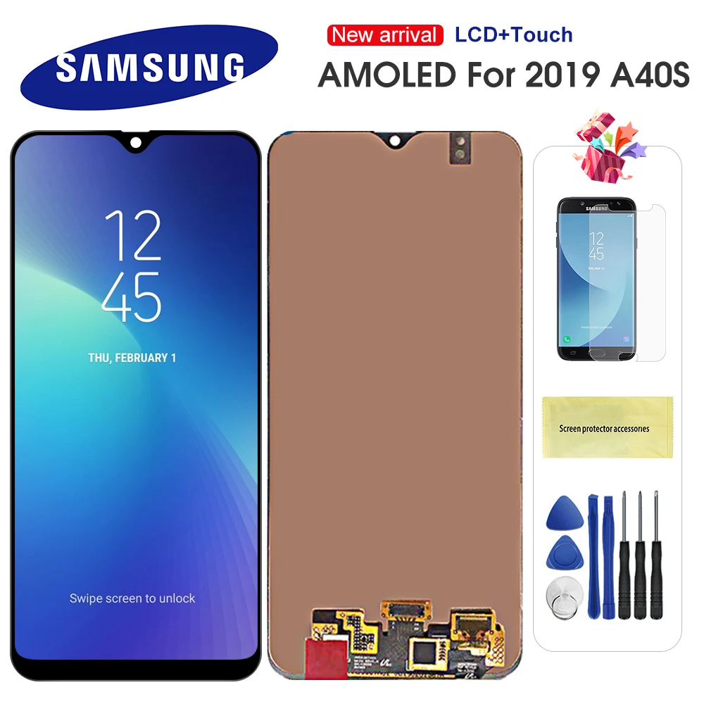 

ЖК-дисплей AMOLED 6,4 дюйма для Samsung Galaxy A40S A407, ЖК-дисплей с сенсорным экраном и дигитайзером в сборе, сменный ЖК-экран для A40S A407