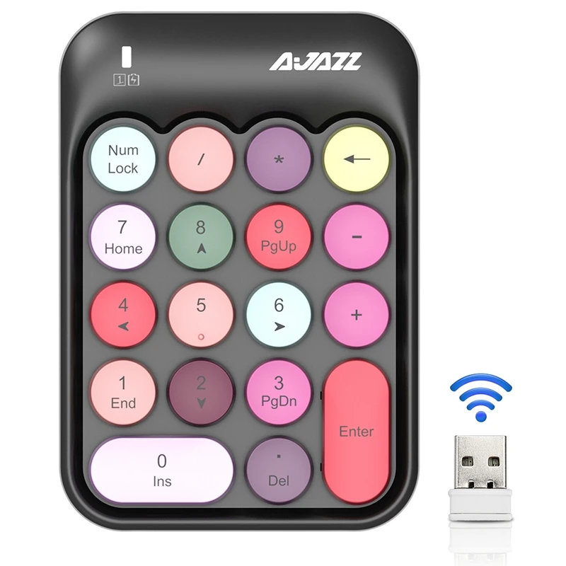 AJAZZ AK18 2 4G Беспроводная цифровая клавиатура финансы ведение счетов внешняя