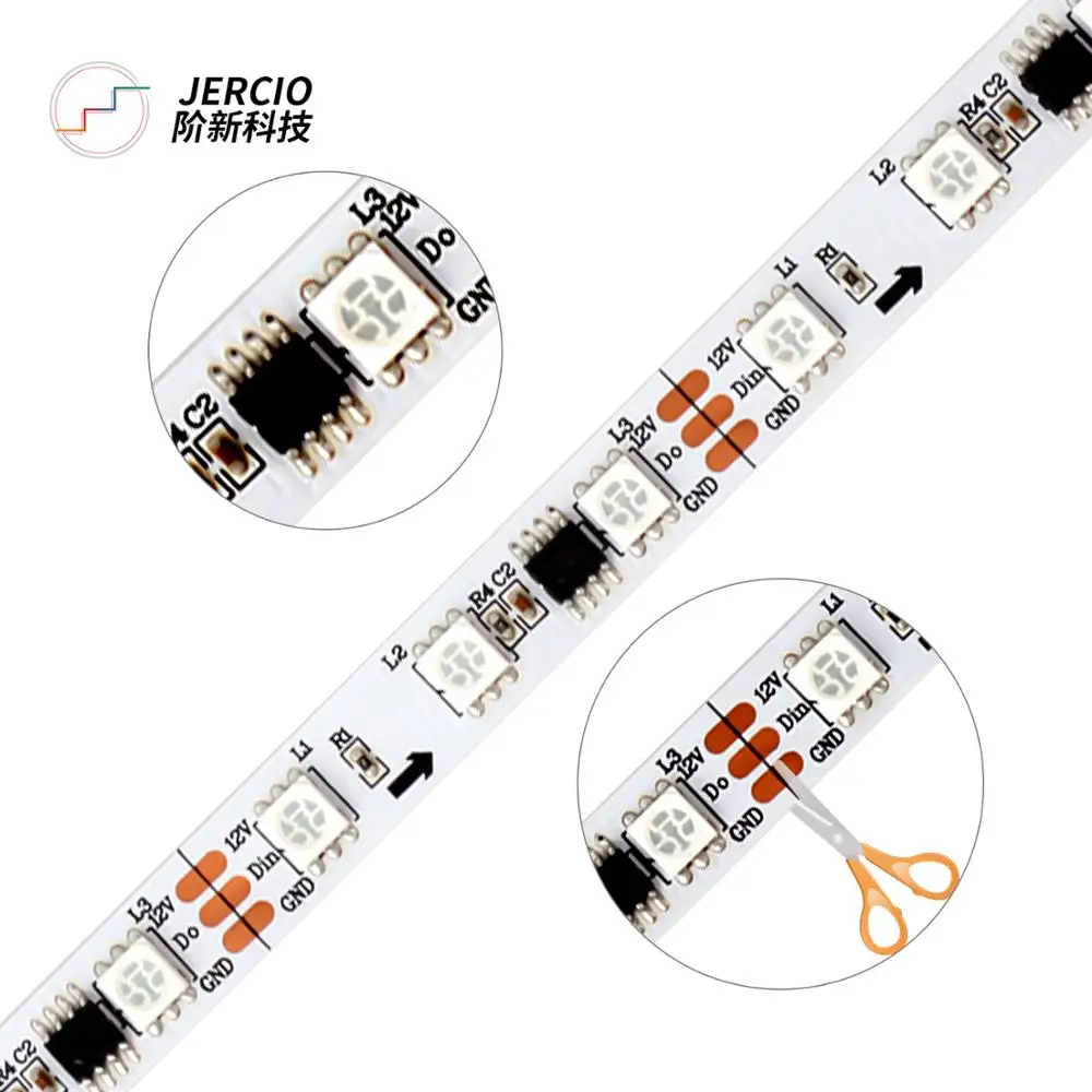 WS2811 RGB светодиодный полосы светильник 5050 SMD адресуемый 30/48/60 s Внешний 1 IC