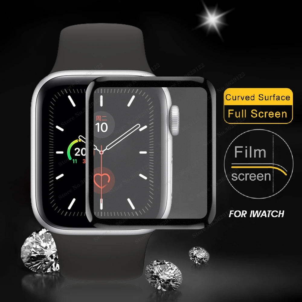 Закаленное 3d-стекло для Apple Watch Series 3 2 38 мм 42 Защитная пленка с закругленными