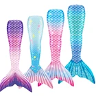 Детский костюм Русалочки с хвостом, с моноластом для девочек, костюм Русалочки, платье для плавания на Хэллоуин, подарок для бикини вечеринка, C28105CH