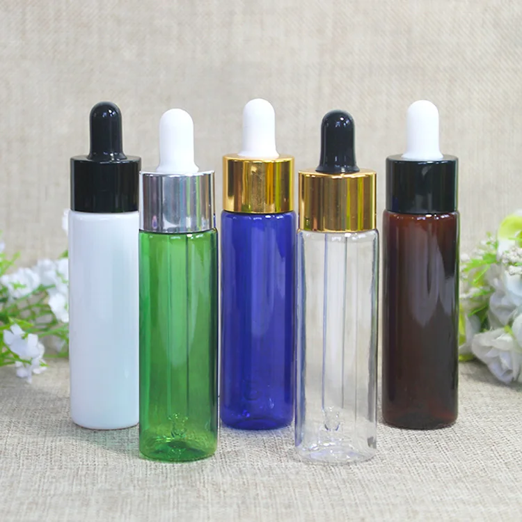 50PCS 30ml Clear White Plastic Pet Essential Oil E Liquid Bottle Glass Dropper For Small Cosmetics Serum Mini Botellas | Красота и