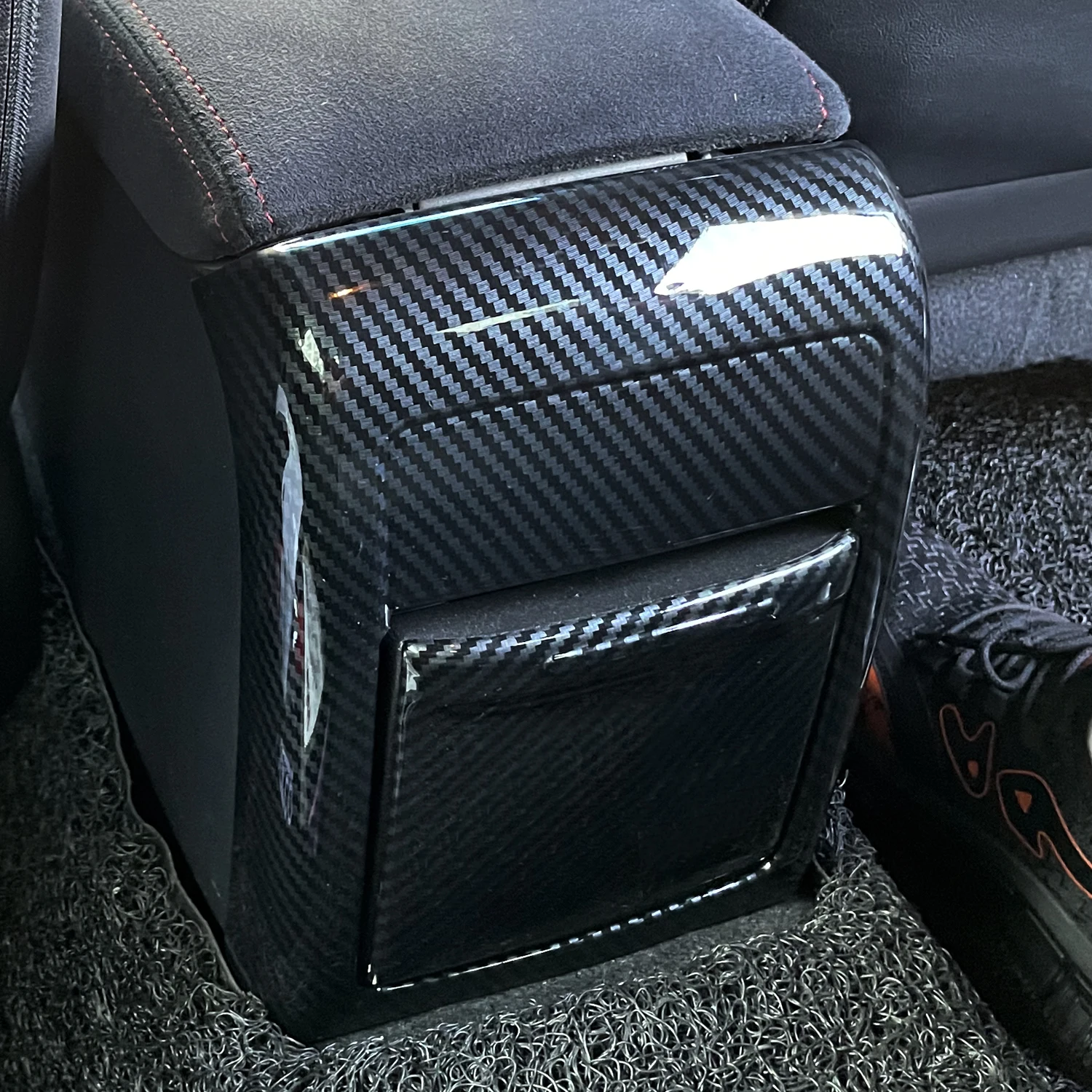 Car Styling 2PCS ABS Carbon Fiber Interior Rear Air Vent Panel Cover Trim for Subaru WRX STI 2015 2016 2017 Accessories