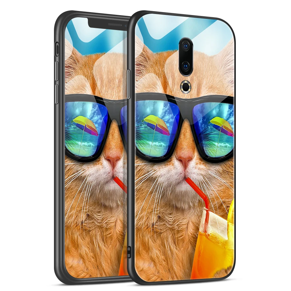 H113 Для Meizu M882Q M892Q M872Q чехол для телефона Meizu M6T звездный узор закаленное стекло Жесткий чехол для Meizu 16Plus 16S 16X TPU оболочка - Цвет: H113
