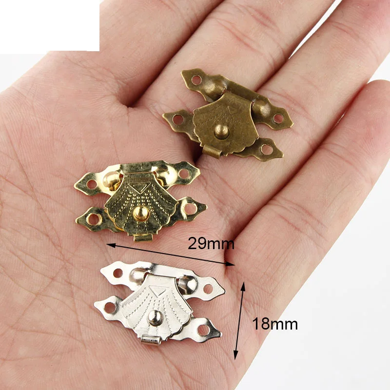 100 шт. 30x18 мм антикварная железная шкатулка для ювелирных изделий с замком и