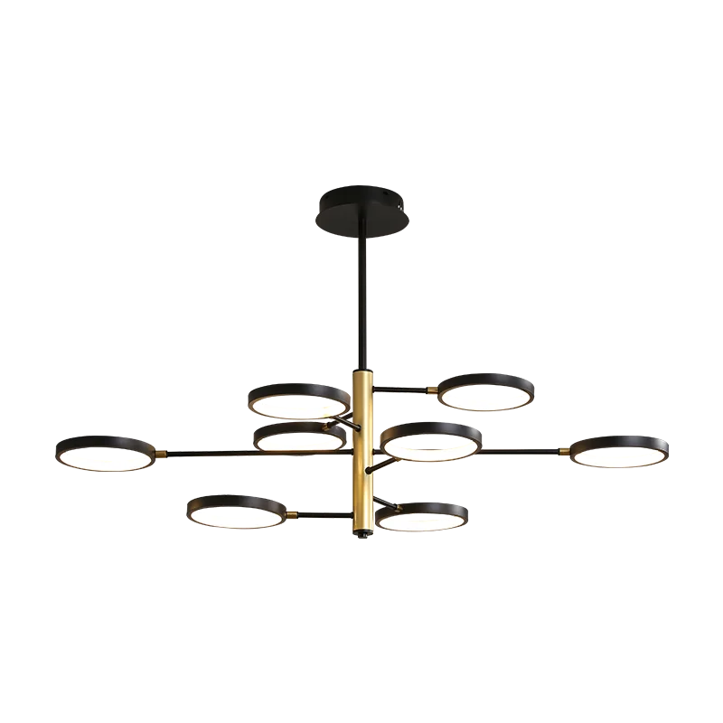 Минималистичная современная светодиодная люстра светильник черного и золотого