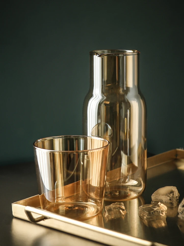 

Nordic glass cold water bottle, fruit juice pot, tied pot, cold water cup, household online celebrity cold white water bottle