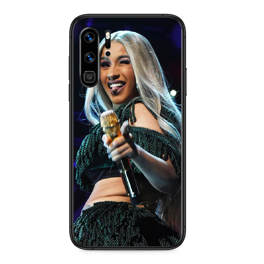 Женский чехол для телефона Cardi B Huawei P 9 Smart 10 20 30 40 8 Lite Mini Z 2019 Pro черный красивый prime