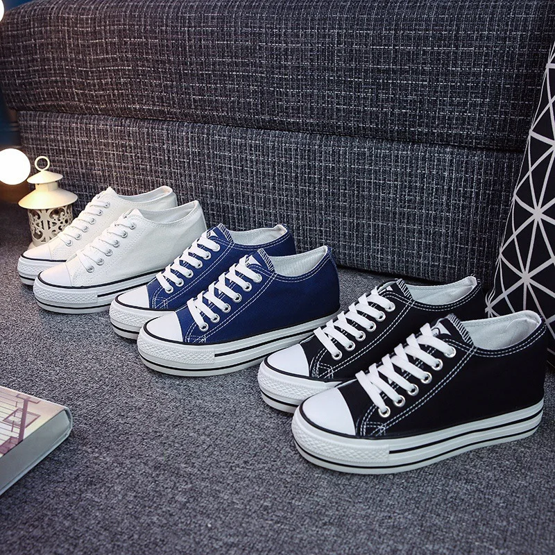 

2021 new internally increased canvas shoes student fashion trend platform casual shoes