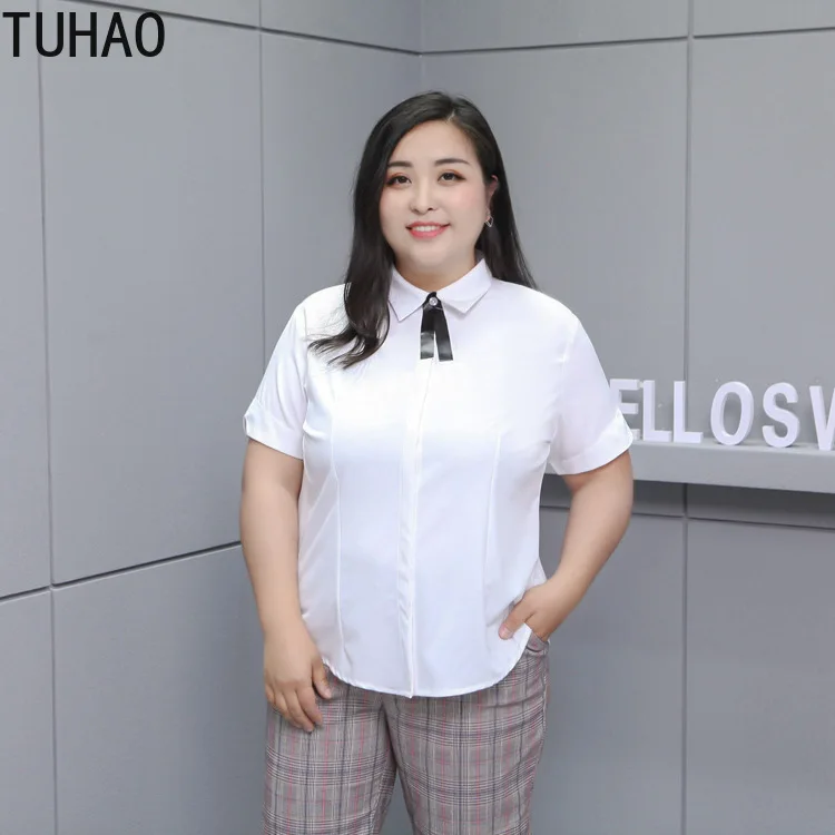 TUHAO 9XL 8XL 7XL 6XL размера плюс женская блузка однотонные летние рубашки Женская обувь