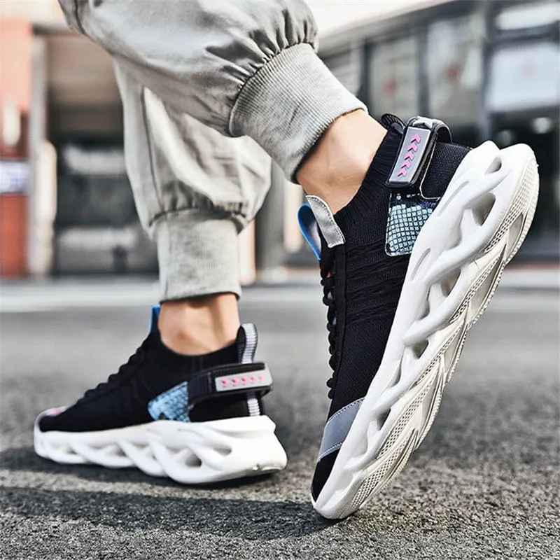 Кроссовки мужские дышащие сетчатые повседневная обувь для бега на шнуровке