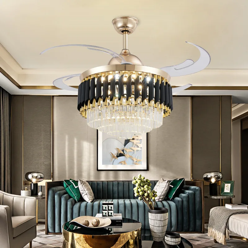 Современный роскошный хрустальный Невидимый потолочный вентилятор