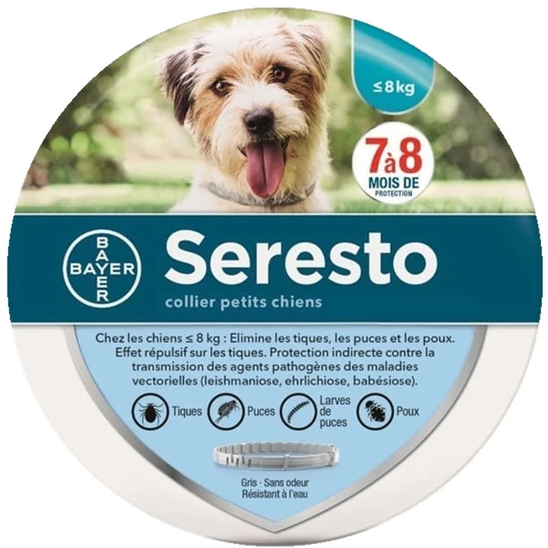 

Original Authentic Bayer Seresto 8 Month Flea & Tick Prevention Collar for Small Dogs In stock