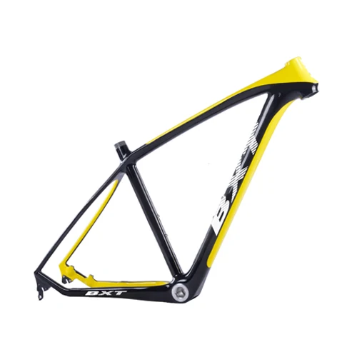 half yellow BXT углеродная mtb велосипедная Рама из углеродного сплава рама дисковый тормоз bicicletas горный велосипед 29 велосипедов mtb углеродная рама 29er через ось 142*12 мм - Цвет: half yellow