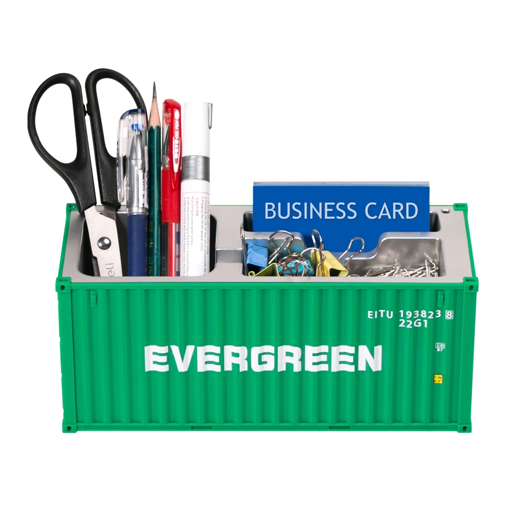 Mini contenedor de simulaci&oacute;n de 20 pies, juguetes de modelo de contenedor, contenedor multifuncional, soporte para bol&iacute;grafo, oficina, debe ser regalo, logotipo personalizado-5