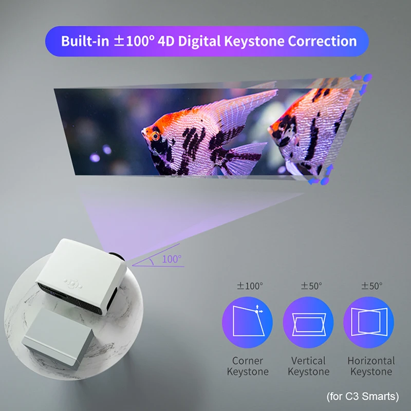 Светодиодный проектор WZATCO C3 4D Keystone 4K Android 10 0 Wi Fi 1920*1080P|Проекторы для домашнего