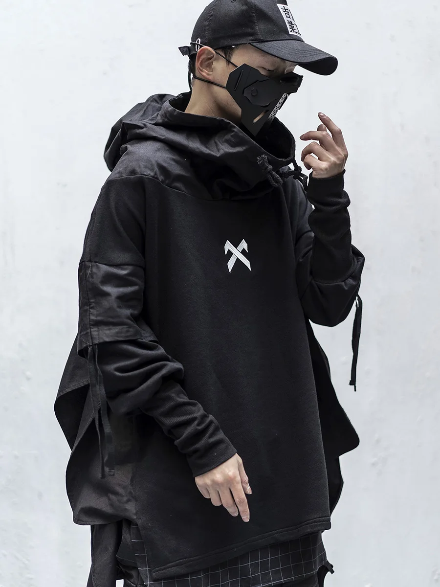

New 2021 hoodie men black Goth Japanese streetwear