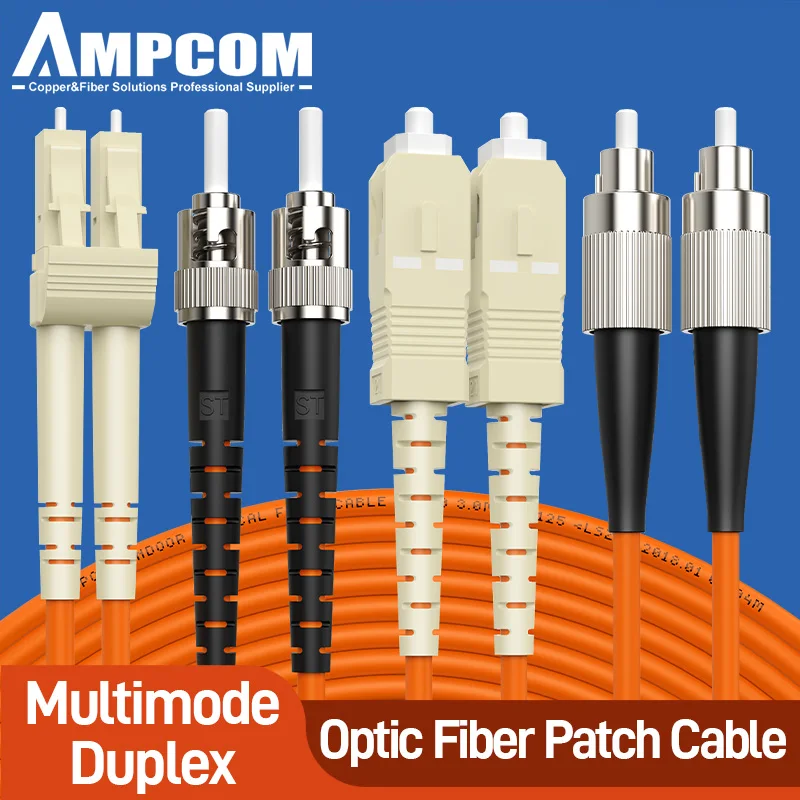 AMPCOM SC LC FC ST оптический волоконный патч-кабель 50/125μm UPC к Duplex OM2 многомодовый LSZH (OFNR) 3