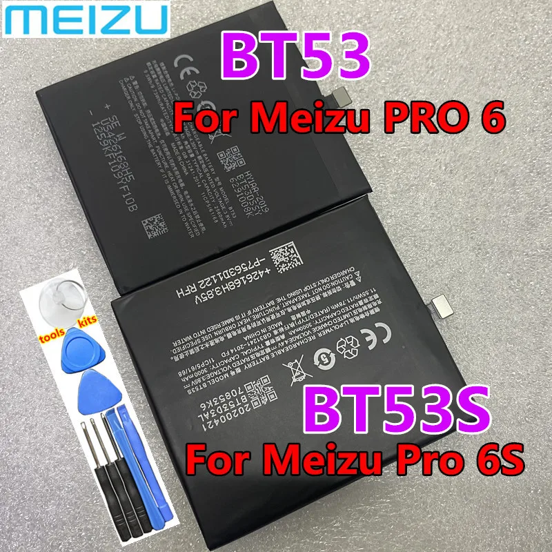 

Meizu High Quality Original Battery BT53 BT53S For Meizu Pro 6 M570M M570Q M570H / Pro 6S Pro6S M570Q-S Mobile Phone Batteries