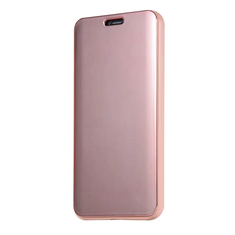 C зеркальным покрытием Роскошный чехол-книжка чехол для iPhone 11 Pro X XS MAX XR 6, 6 S, 7, 8plus, однотонный флип-чехол защитный корпус с защитой от пыли - Цвет: Rose Gold