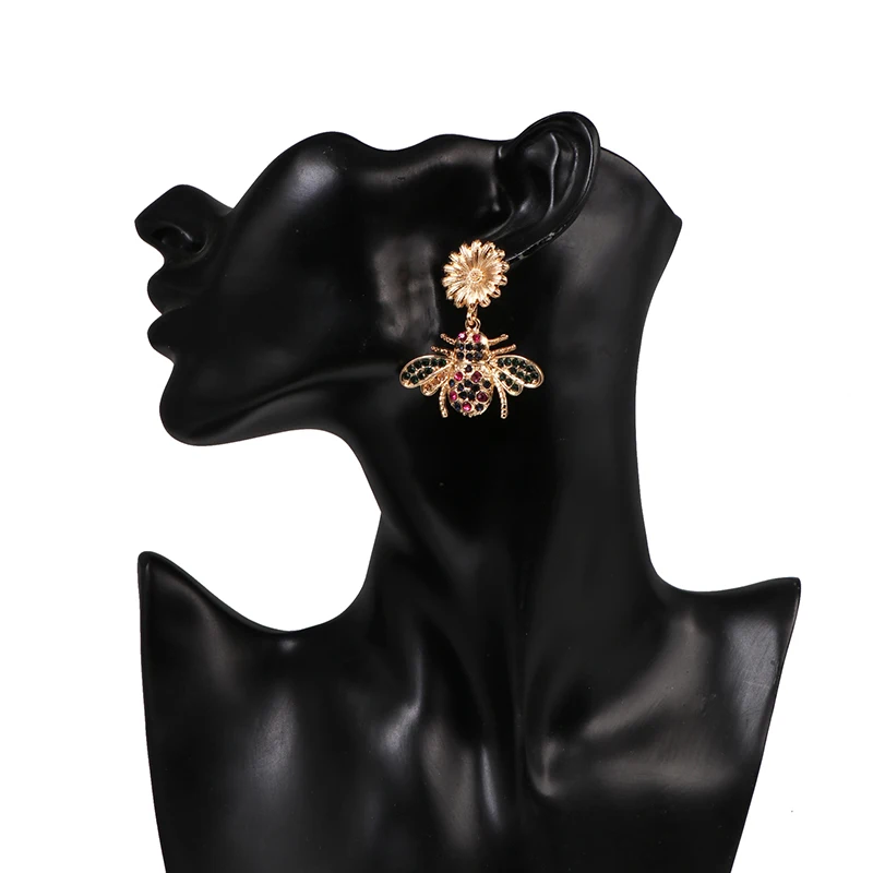 Симпатичные подвесные серьги в виде пчелы для женщин модные серьги-вешалки ушей