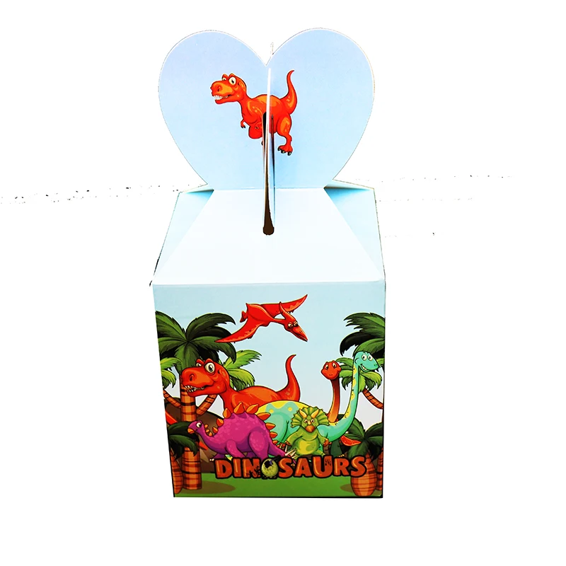 6pcs candy boxes Юрский мотив динозавра вечерние украшения детский душ вечерние поставки Юрского динозавра тарелки салфетки для стаканчиков баннеры - Цвет: 6pcs candy boxes