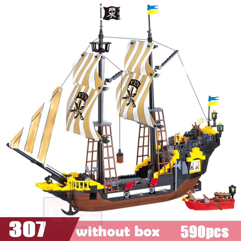 Наборы моделей DIY Пираты Замок фигурки Карибского моря строительные блоки