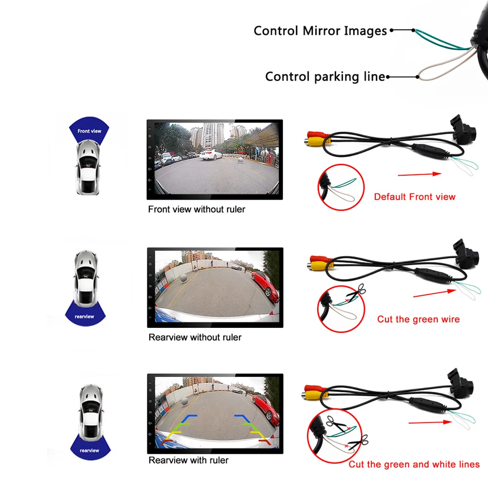 

HD 170 Degree Car Rear View Camera FishEye Lens Starlight Night Vision Car Reverse Camera Vehicle Parking front Control line