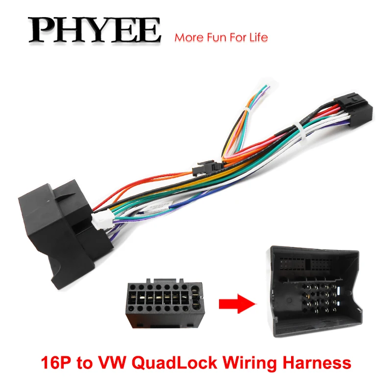Жгут проводов для VW Quadlock 16-контактный разъем Quad Lock автомобильный