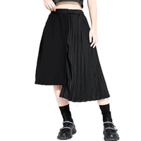ladies skirt summer new dark personality 100 pleated irregular design fashion trend leisure loose large size skirt
