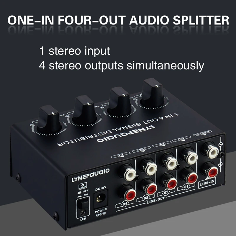 HIFI Lossless 1 в 4 Out o усилитель стерео сигнала Allocator независимый выход регулировка