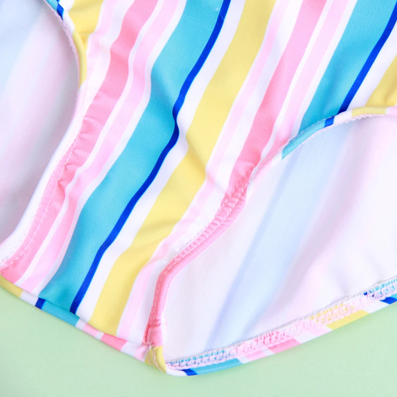 

Keelorn Family Matching Outfits 2021 Summer Striped Swimsuits Mother And Daughter One-piece Bikini Clothes Kids Bowknot Suits