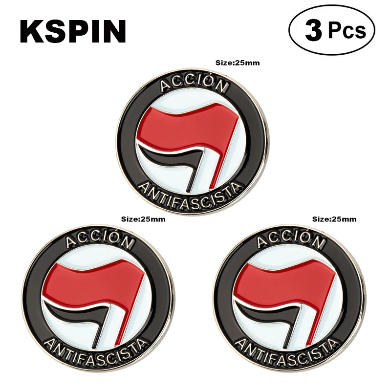 Accion Antifascista Броши с флагом булавка для лацкана значок брошь значки|Броши| |