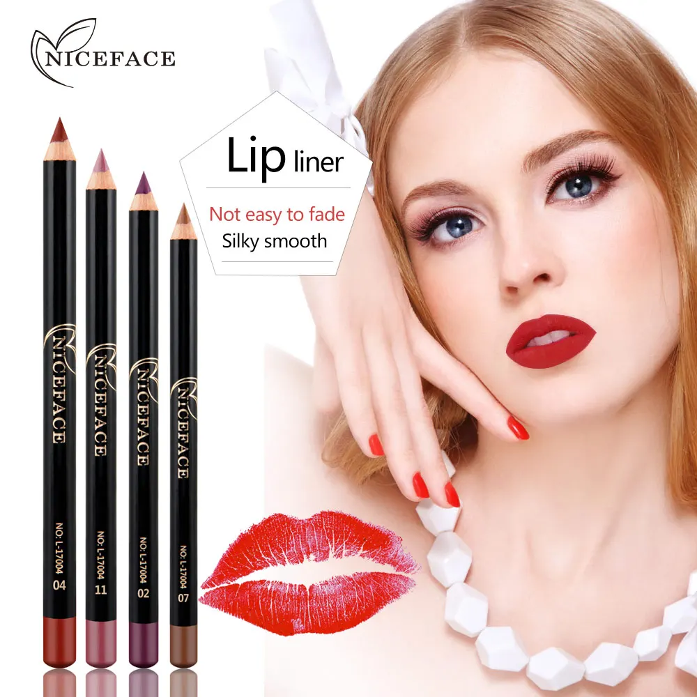 NICEFACE Макияж для губ брендовый карандаш 1 шт. долговечные дешевые Пигменты Красный
