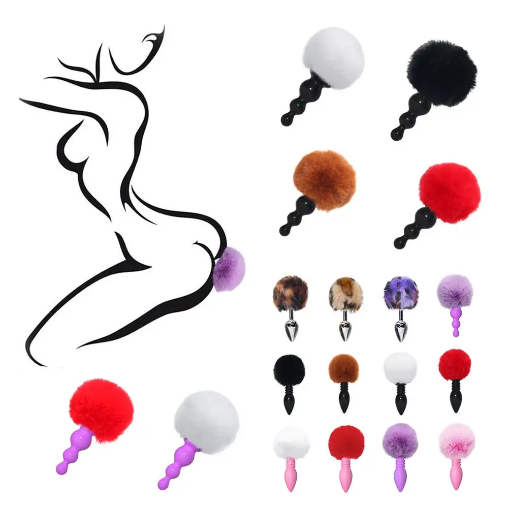 Хрустальные украшения помпон зайчик хвост анальная пробка из кроличьего меха