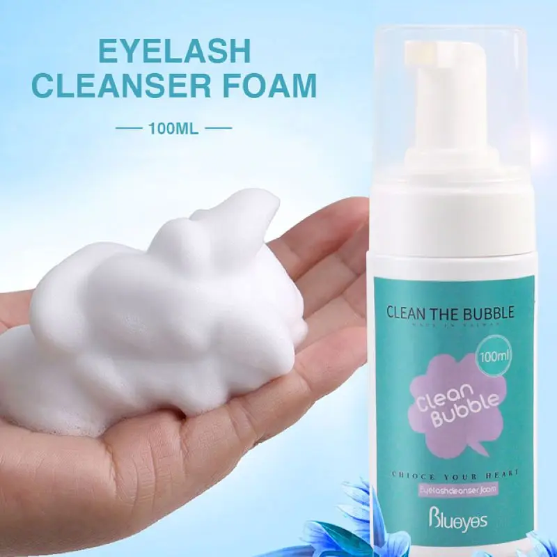 

Blueyes 100ml Eyelashes Cleanser Foam Soft Bubble Shampoo Gentle Cleansing Lashes No Stimulation Makeup Eyelash Extension Tools
