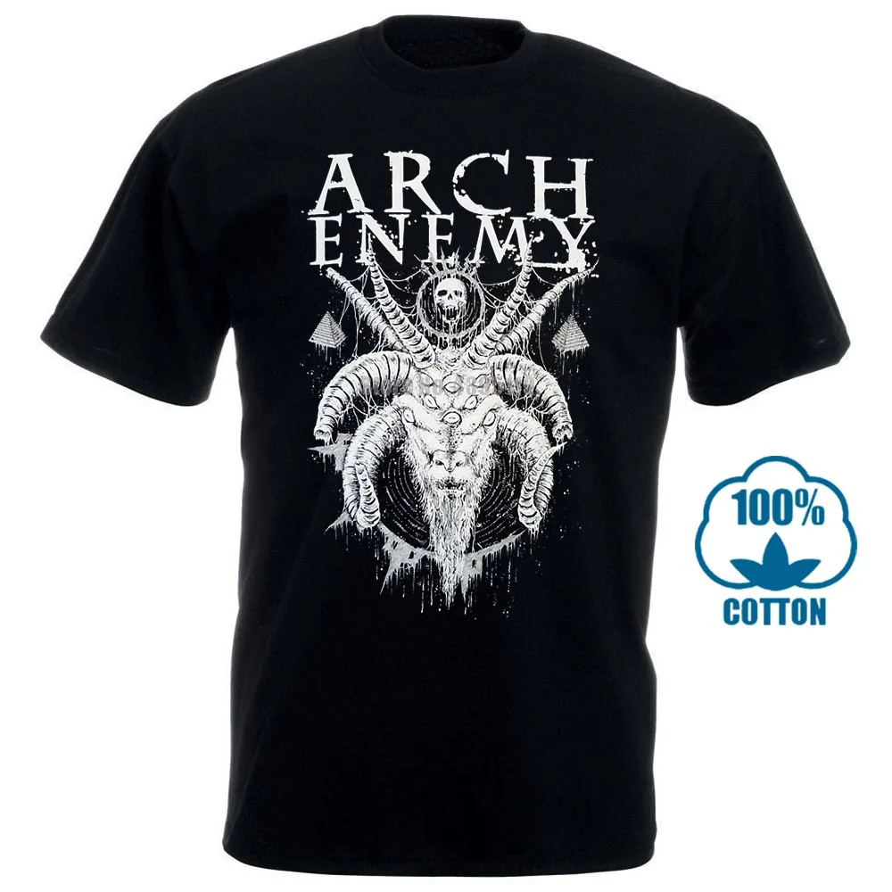 Черный Arch Enemy рогатая Коза рубашка s m l Xl Xxl Officl Death Metal футболка Группа Футболка - Цвет: Черный