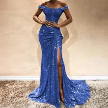 Robe Longue de soirée à paillettes pour femmes, style Boho, Vintage, Sexy, grande taille, tenue décontractée, fendue, été, 2021  (1)
