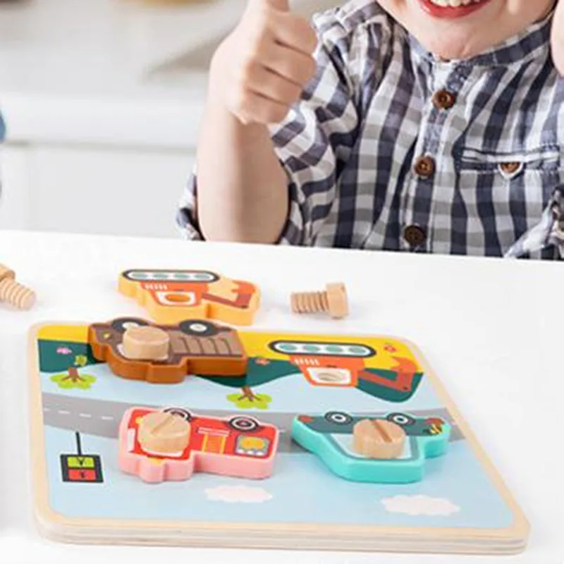 

Детские игрушки Монтессори, деревянные строительные блоки, разборка животных, Обучающие комбинированные головоломки, игрушки