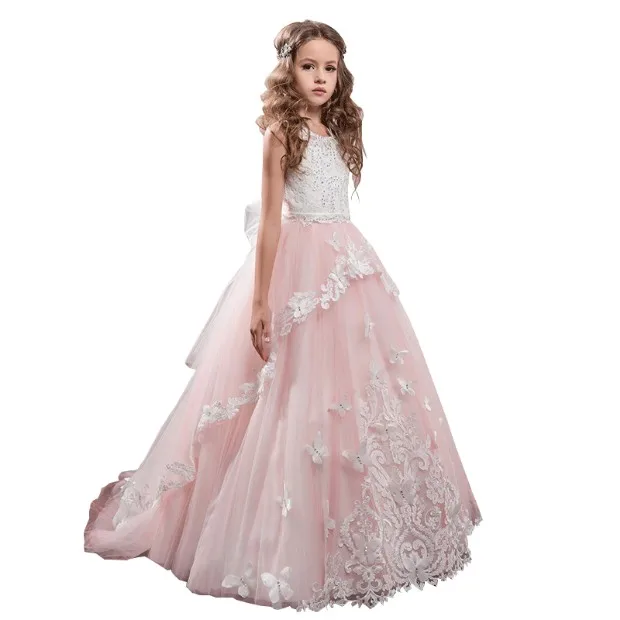 Элегантное бальное платье Glitz со шлейфом вечерние платья с цветами для девочек