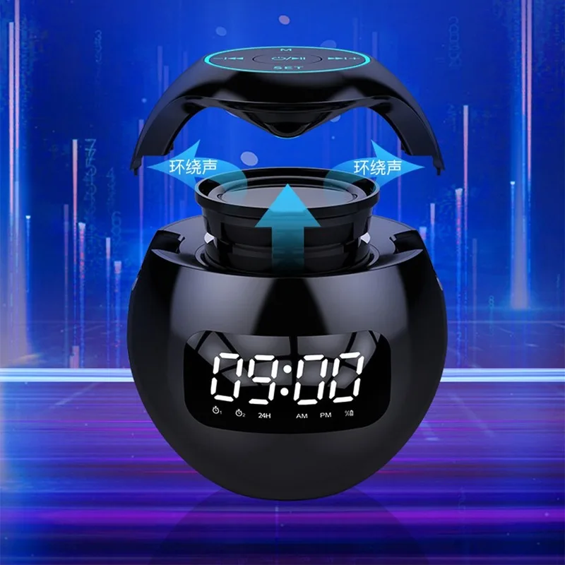 Будильник со светодиодным дисплеем умная Bluetooth-колонка FM-радио цветсветильник