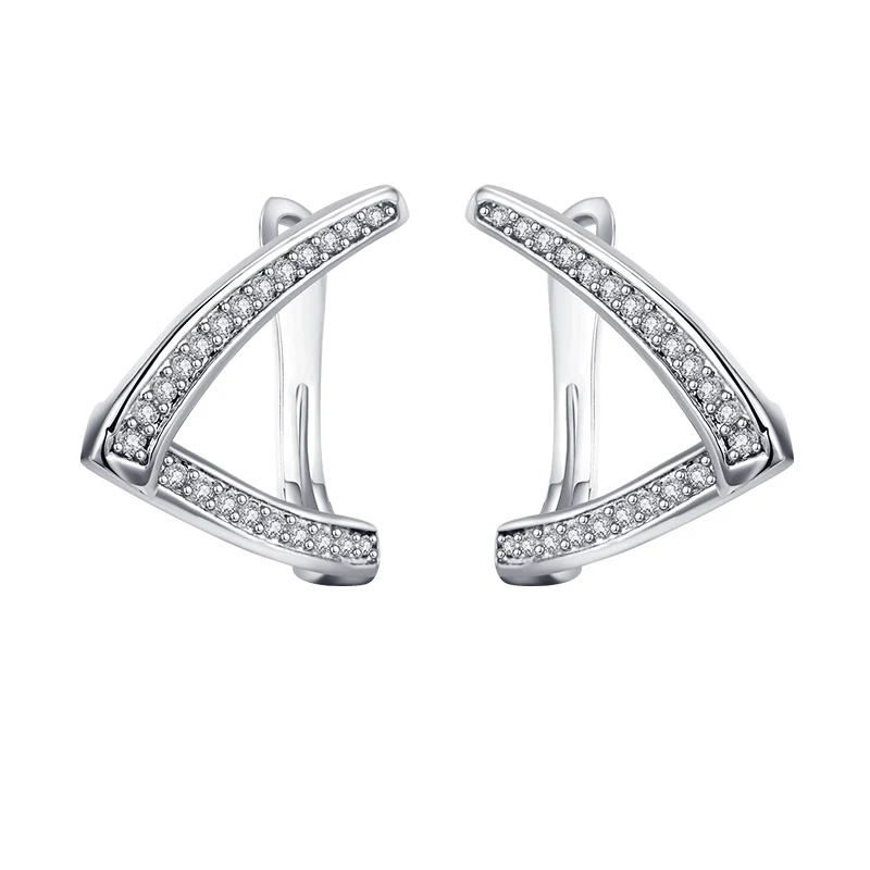 silver MAIKALE серьги-гвоздики с геометрическим орнаментом, серьги с фианитом AAA, женские серьги с цирконием, новые модные ювелирные изделия - Окраска металла: silver