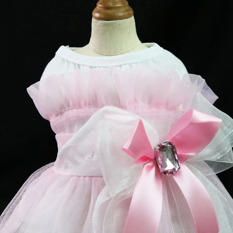 

Bow Wedding Dress for Dog Pet Spring Fashion Dog Clothes with Small Dogs Pet Clothing for Skirt Puppy Princess Pet Dress