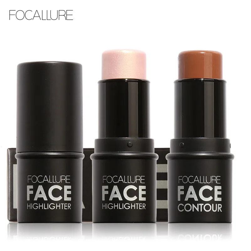 

FOCALLURE Highlighter Makeup Glitter Contouring Bronzer For Face Shimmer Powder Creamy Texture illuminator Stick Women Cosmetics