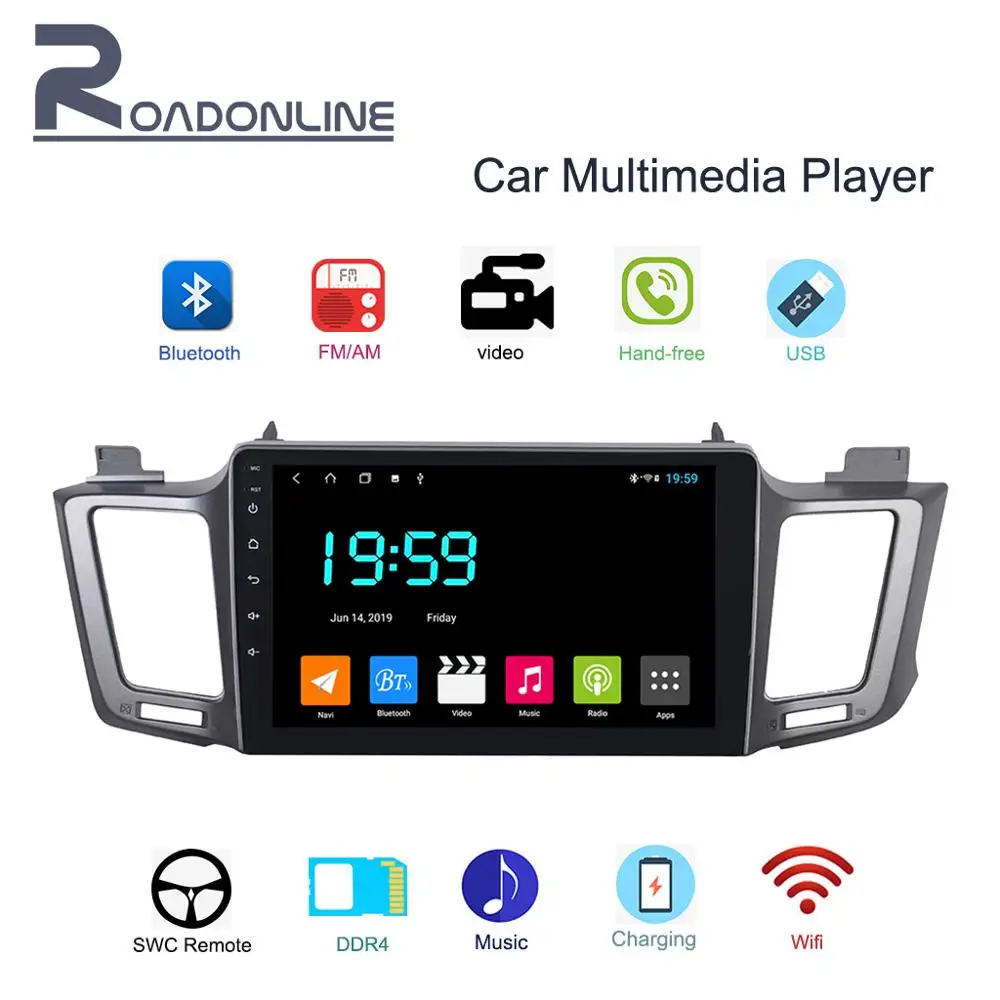 1din 10 1 &quotAndroid автомобильный Радио gps навигация подходит для 2013 RAV4 стерео