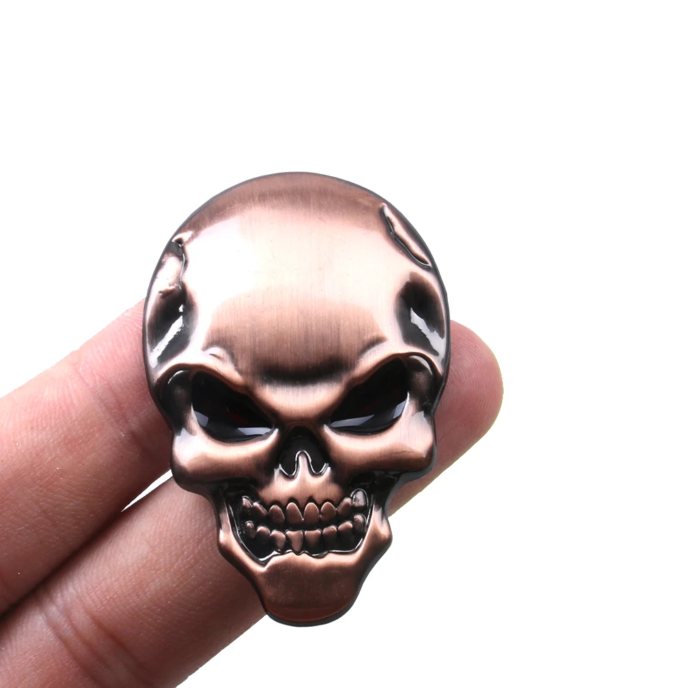 Металлическая 3D Автомобильная наклейка с черепом красивая Эмблема для мотоцикла