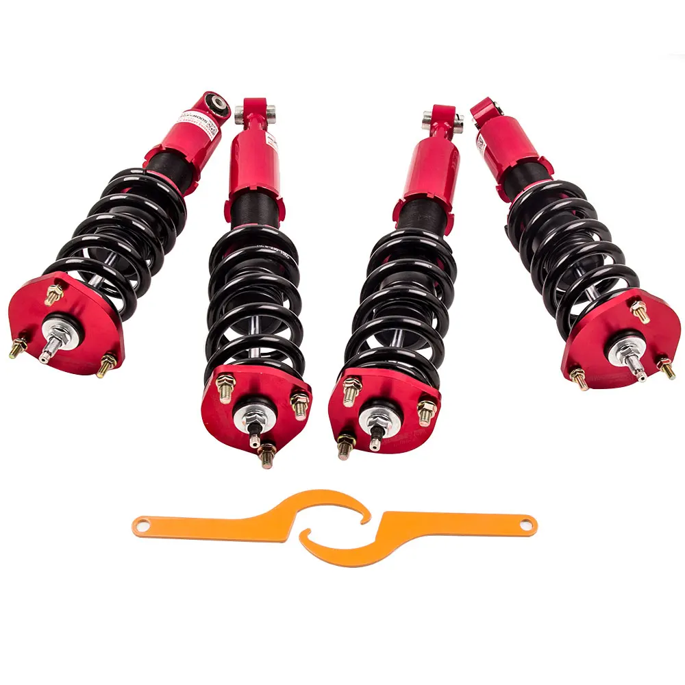 24 レベル調整可能なダンパー用車高調レクサス Is300 セダン 01 05 車高調 Struts は 300 は 0 01 05 ショックアブソーバー赤 16 Off