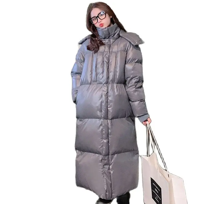 

2021 New Winter Women Clothes Black Coat Korean Thicken Plus Size Parkas Long Zipper Jacket Women's Warm Cotton Jacket Hoodies